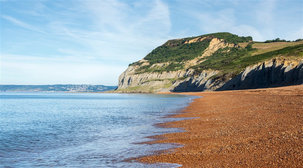 A view of Golden Cap from Seatown beach, near Downhouse Farm Cottage, Dorset at Downhouse Farm Cottage in Bridport, Dorset