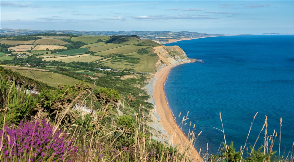 A view of the Jurassic Coast from Golden Cap, near Downhouse Farm Cottage, Dorset at Downhouse Farm Cottage in Bridport, Dorset
