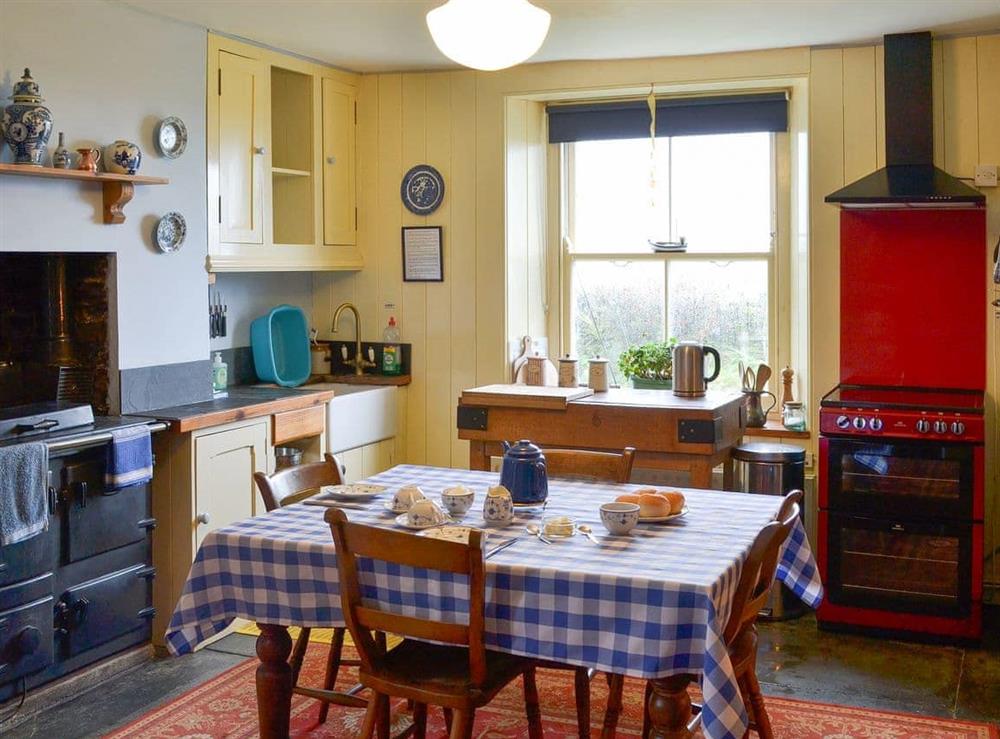 Charming farmhouse style kitchen/diner at Downhouse in Trebarwith, Delabole, Cornwall., Great Britain