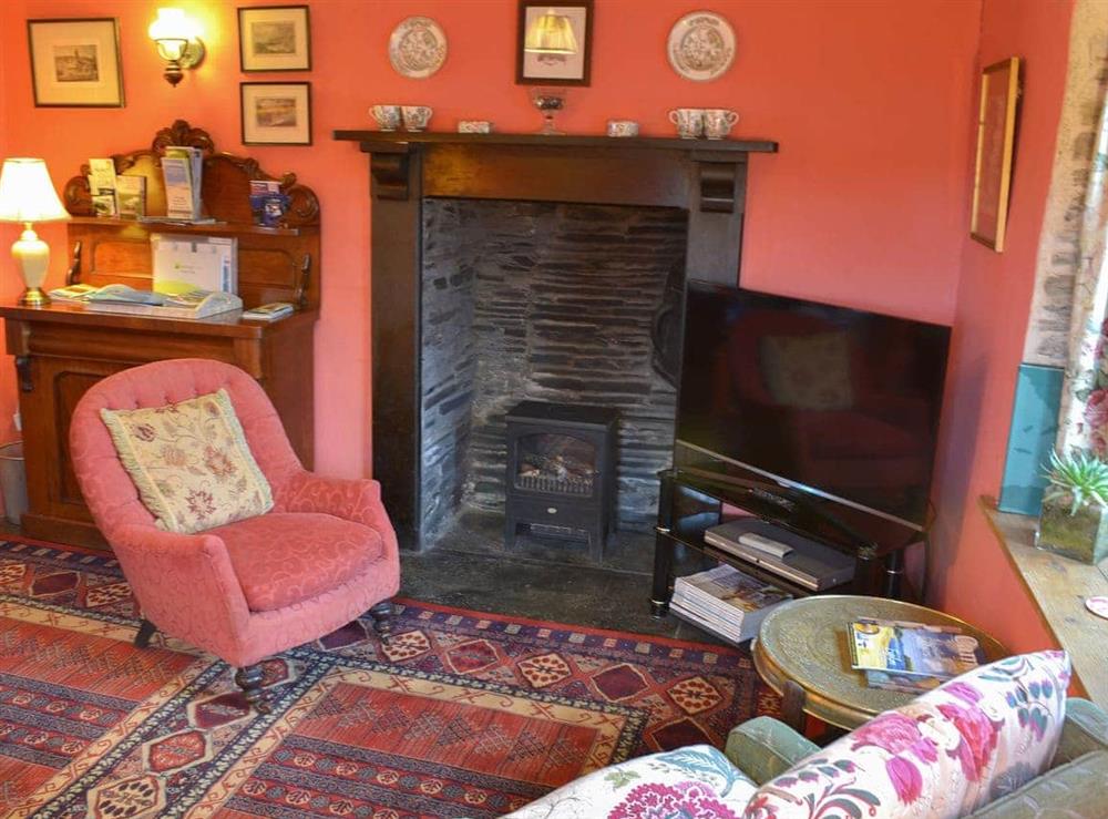 Welcoming living room at Downhouse in Trebarwith, Delabole, Cornwall., Great Britain