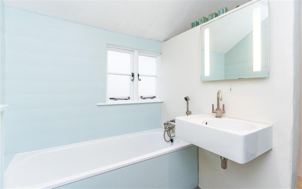Another view of the bathroom on the ground floor. at Downsteps Beach House in Torcross