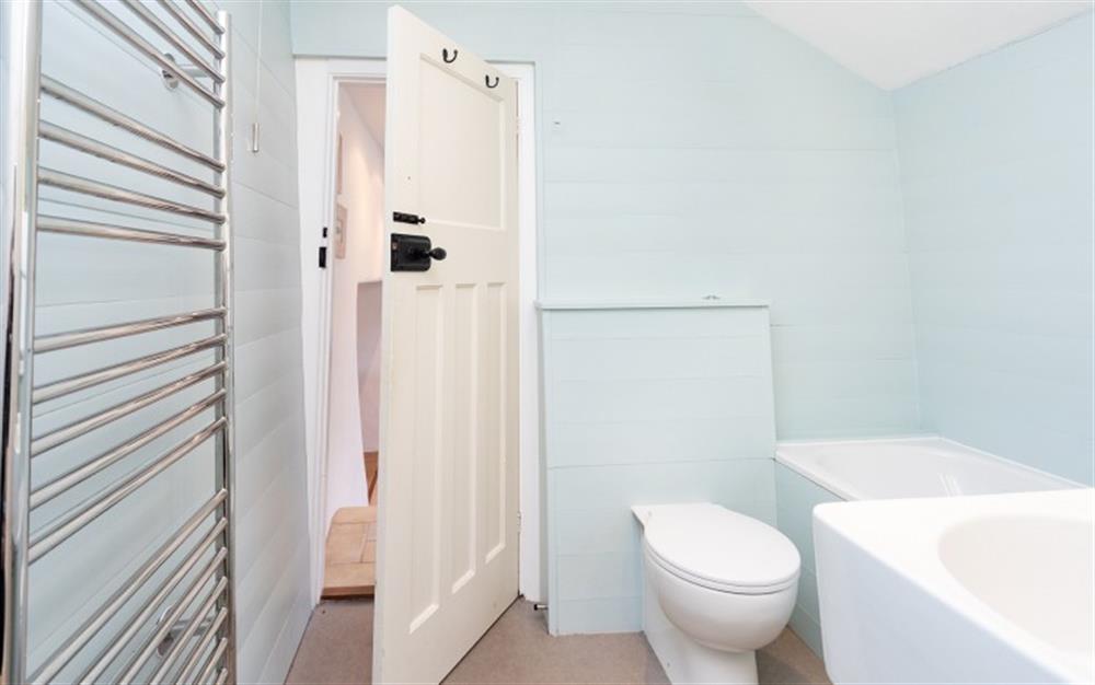 Another view of the bathroom. at Downsteps Beach House in Torcross