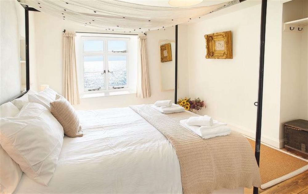First floor:  Double bedroom at Downsteps Beach House, Torcross