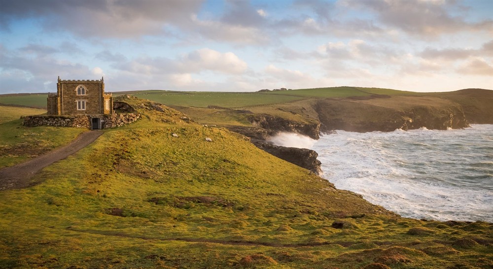 The exterior of Doyden Castle, Cornwall at Doyden Castle in Port Quin, Cornwall