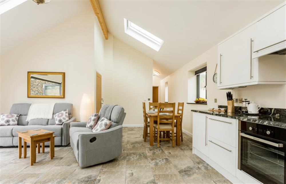 The living space is so bright and spacious at Dragon Barn, Tintagel