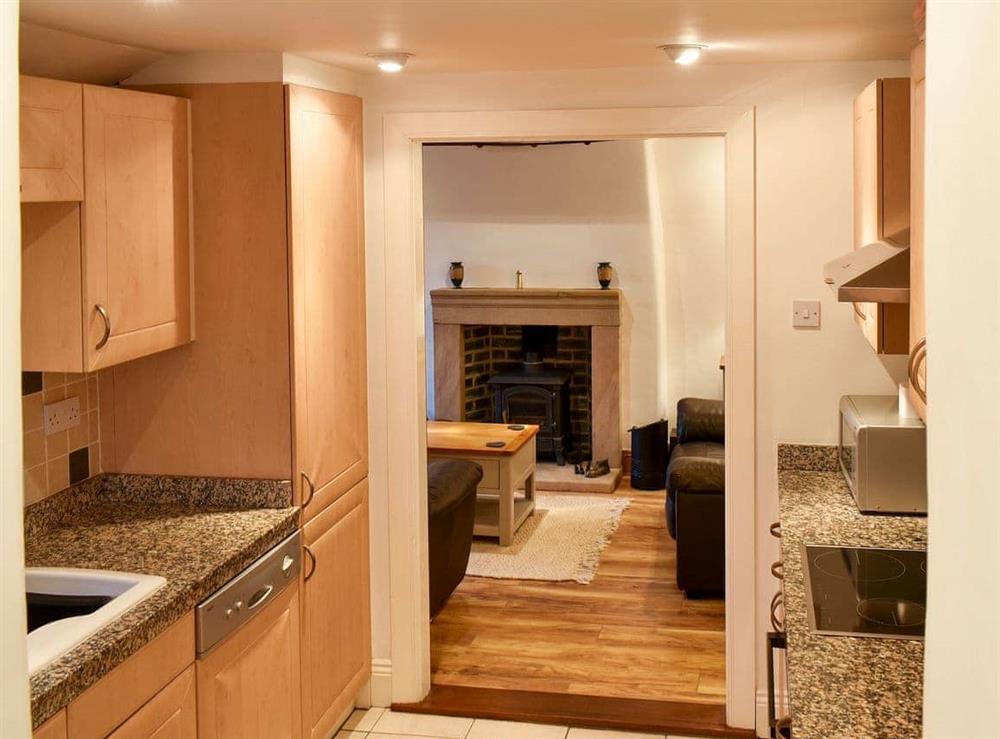 This is the kitchen at Dragon Cottage in Brassington, Derbyshire
