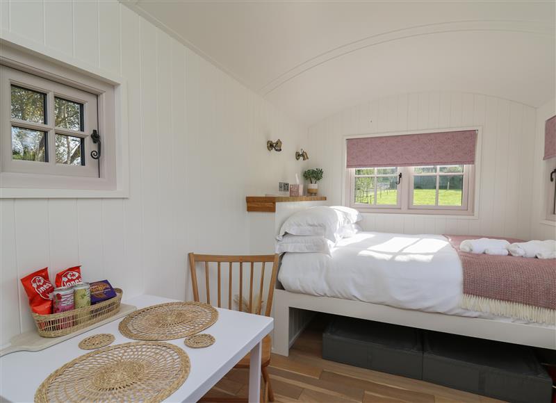 This is the living room at Dragonfly Shepherds Hut, Oakford
