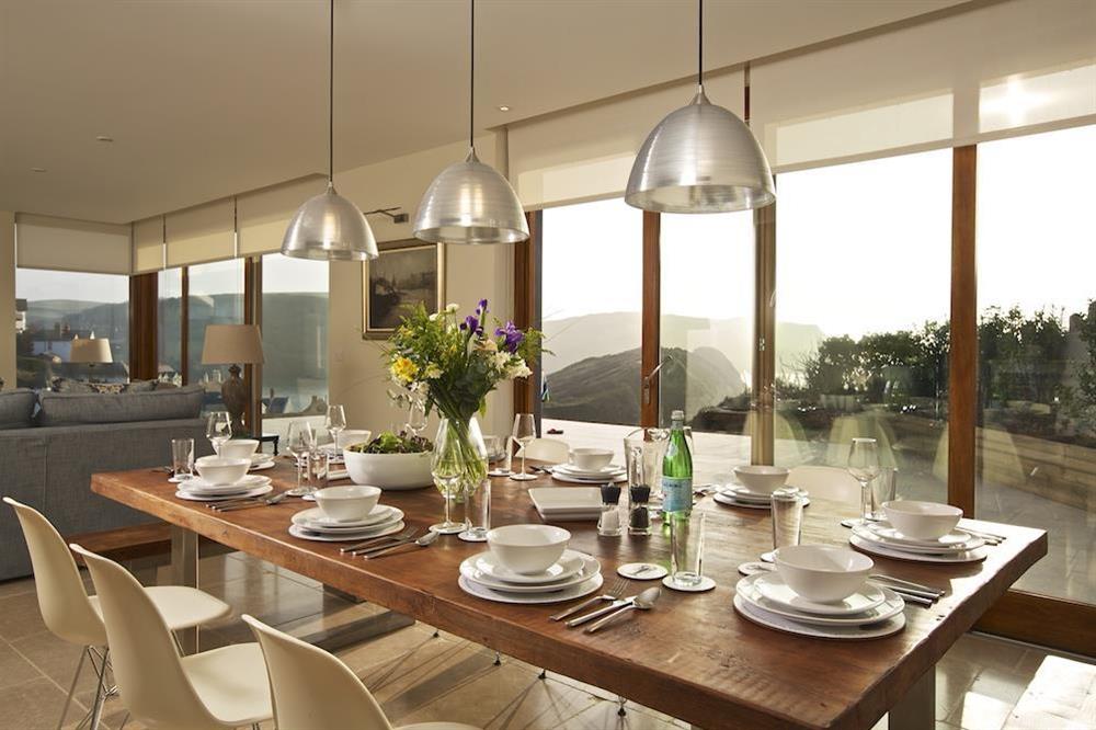 Delightful dining area with lovely sea views at Drake House in , Hope Cove