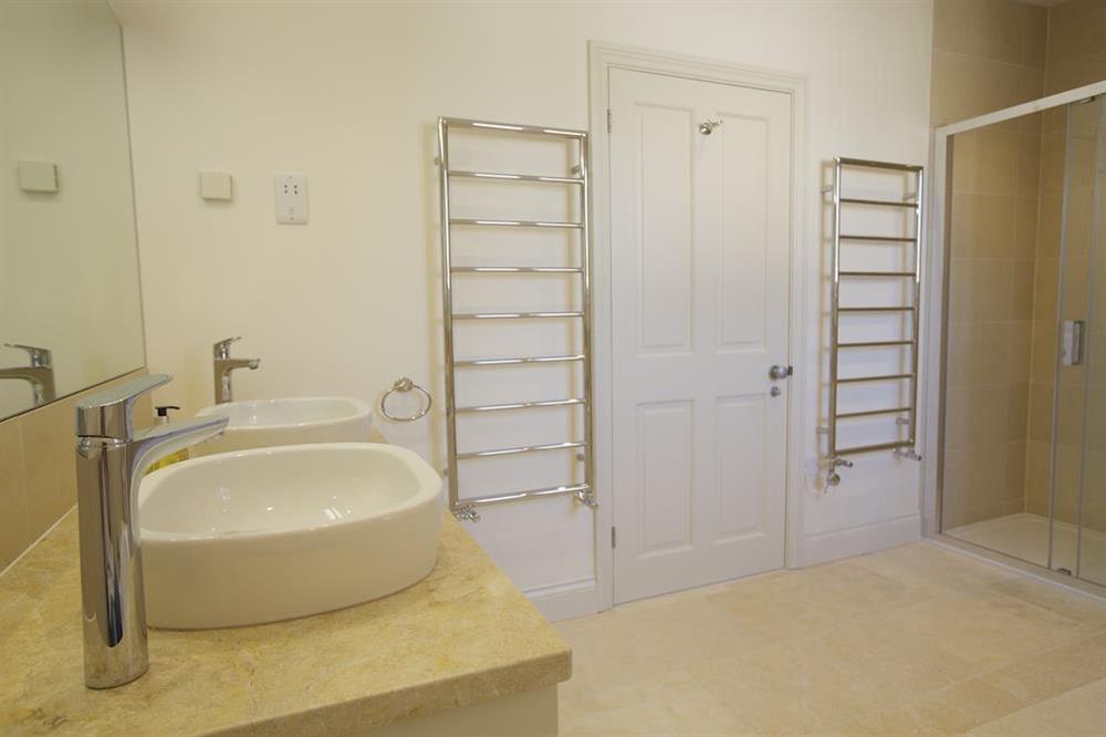 Stunning family bathroom with bath and walk-in shower (photo 2) at Drake House in , Hope Cove