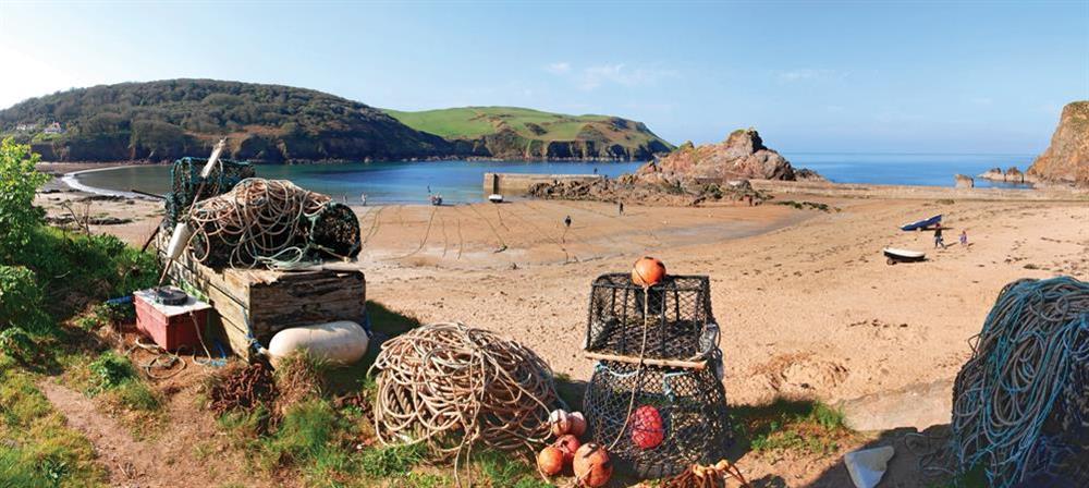 The picturesque fishing village of Hope Cove has two beaches at Drake House in , Hope Cove