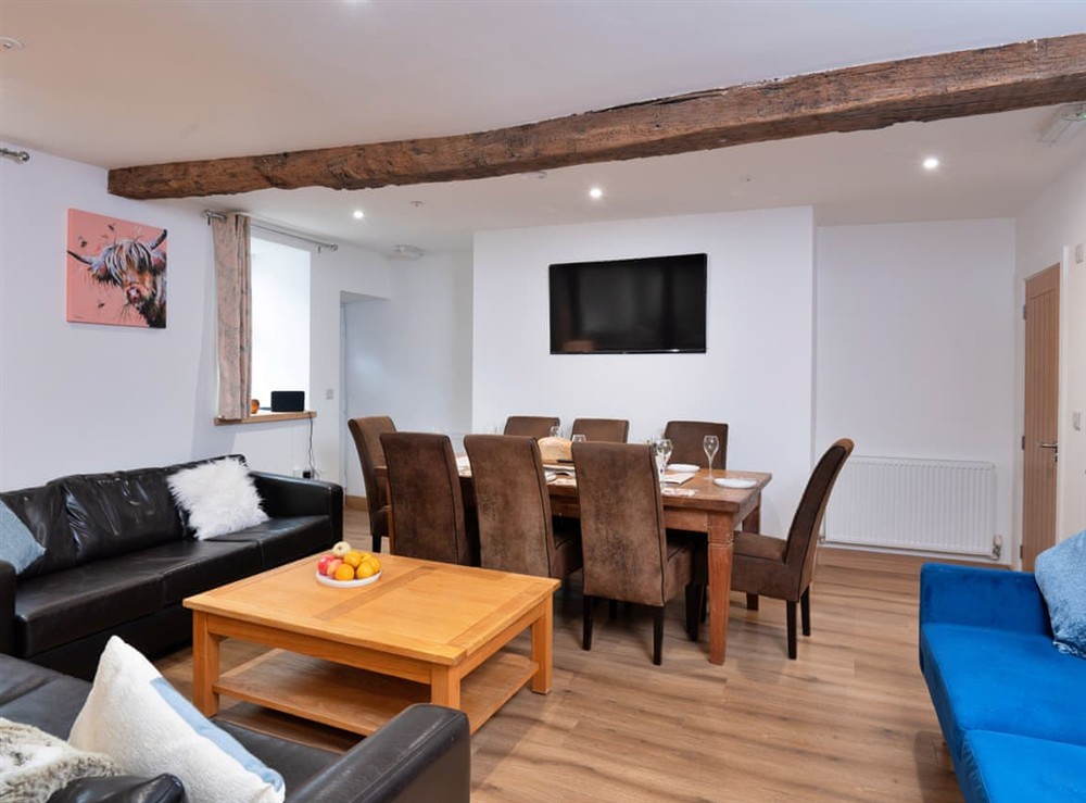 Open plan living space at Driftwood Cabin in Llandrindod Wells, Powys