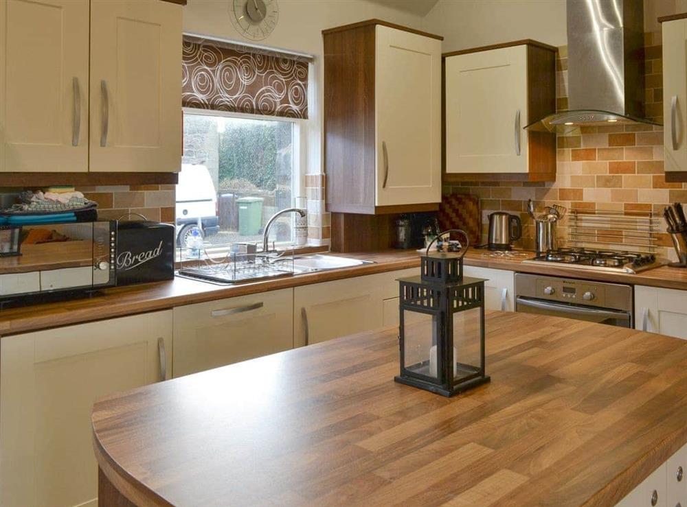 Fully appointed fitted kitchen at Driftwood Cottage in Newton-by-the-Sea, near Alnwick, Northumberland