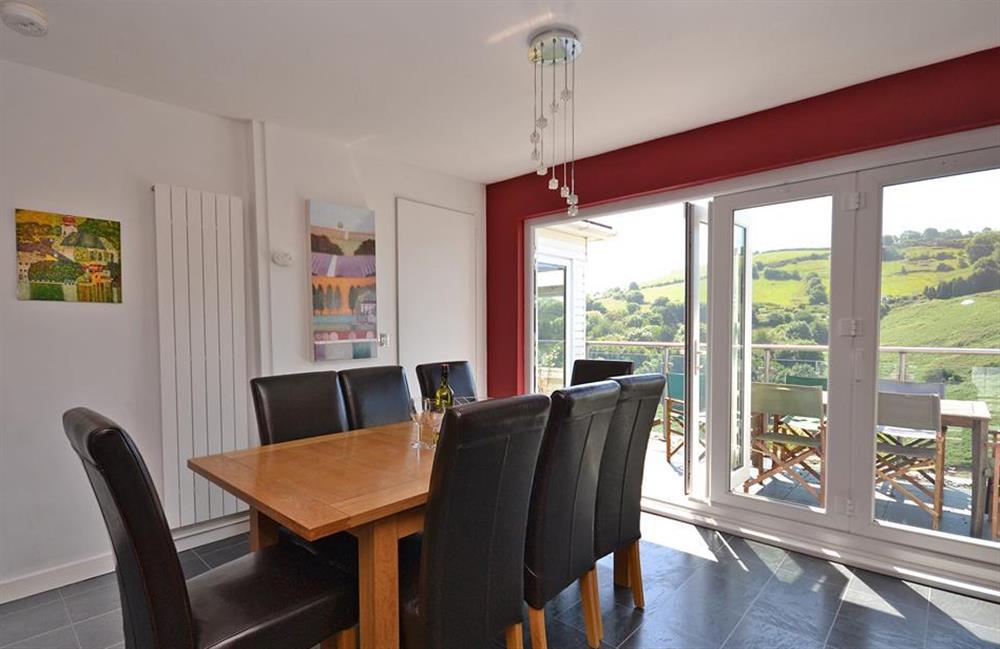 The dining table can comfortably seat 8 at Driftwood, Dartmouth