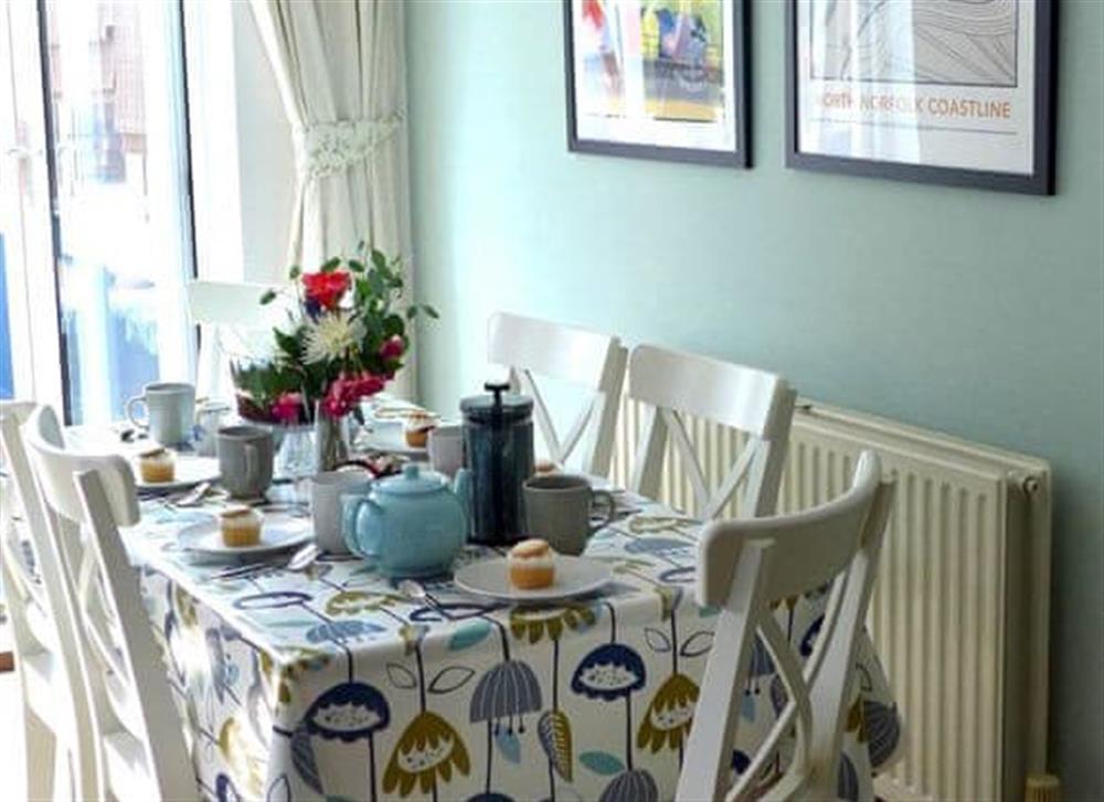 Dining room at Driftwood House in Sheringham, Norfolk