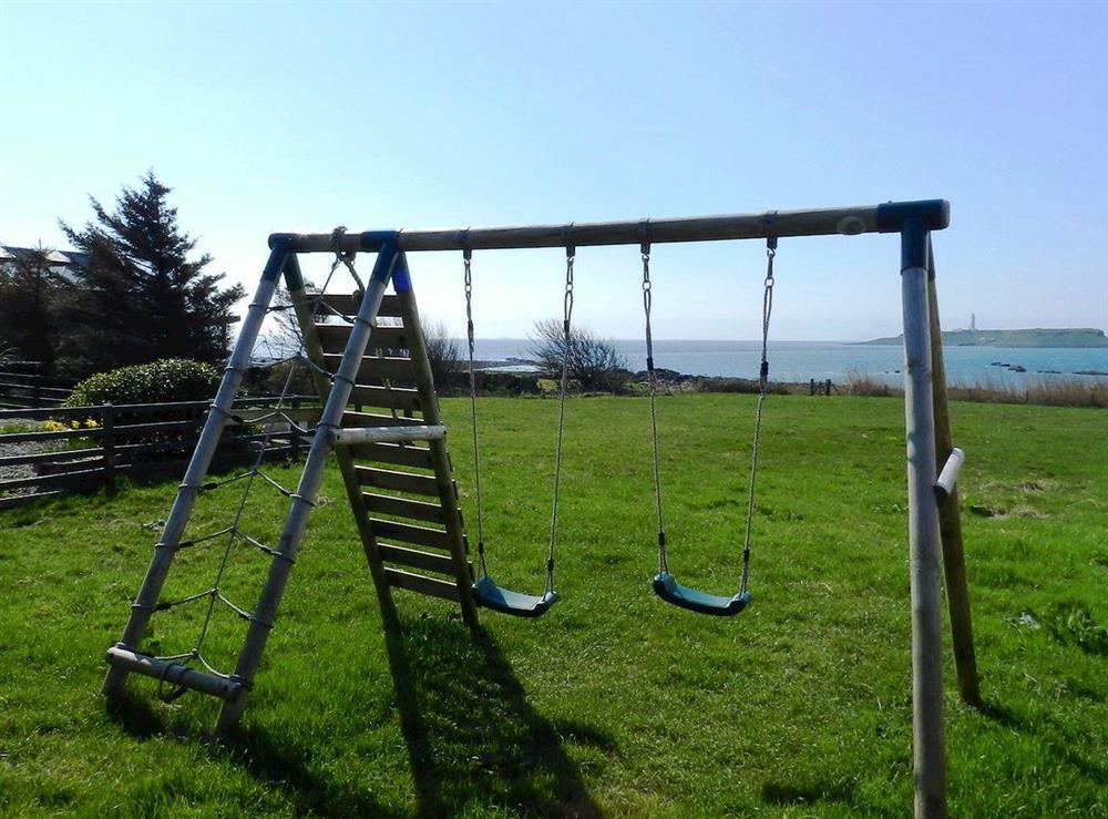Children’s play area at Drimlabarra Croft in Kildonan, Isle of Arran, Scotland