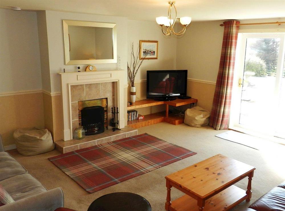 Living room at Drimlabarra Croft in Kildonan, Isle of Arran, Scotland
