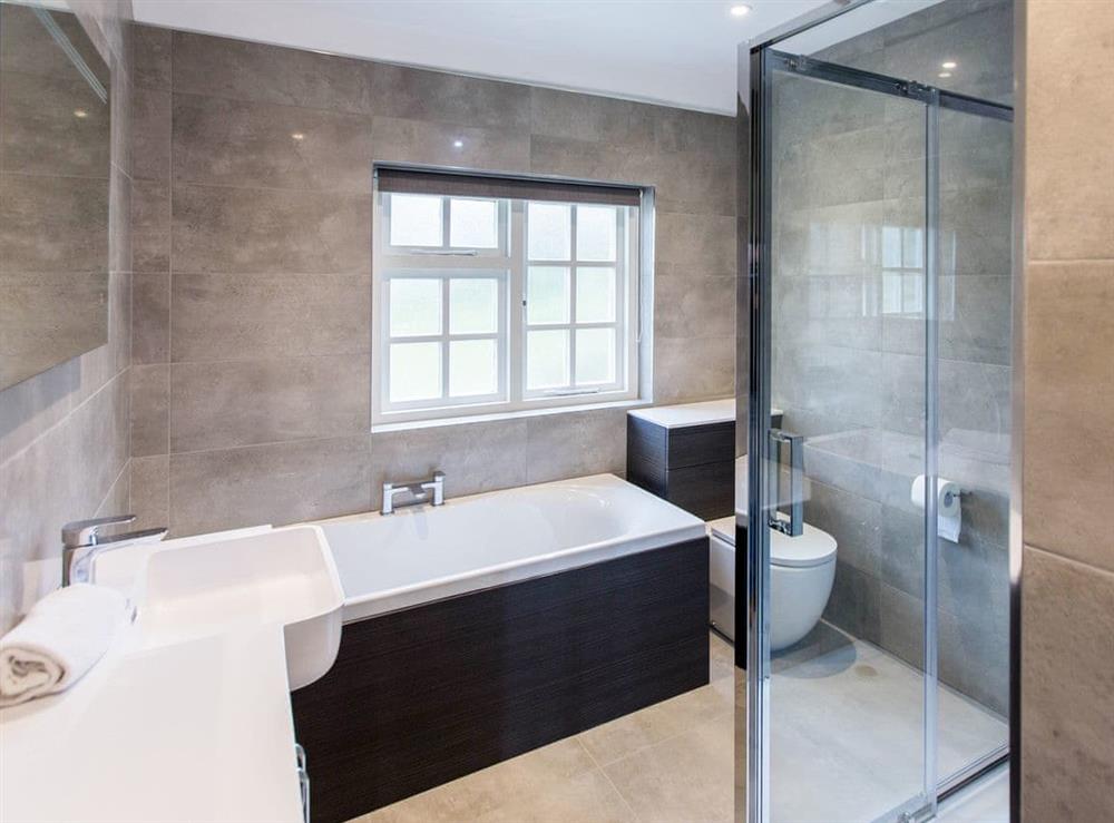 Stylish contemporary bathroom with shower cubicle at Drovers in Advent, Cornwall., Great Britain