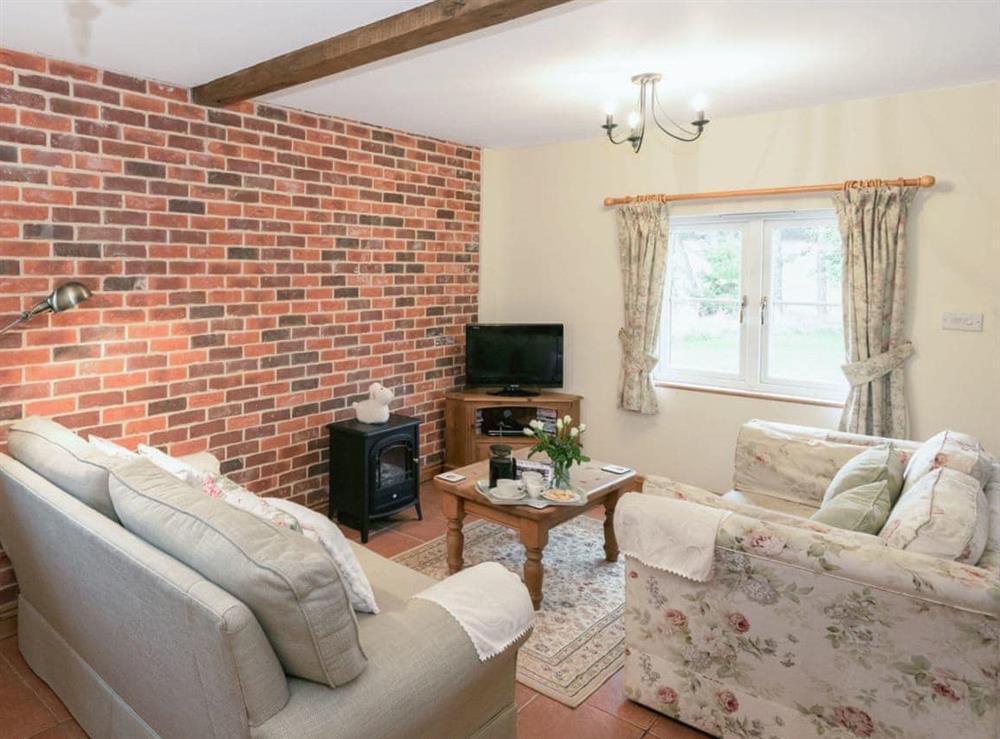 Cosy living area at Drovers Cottage in East Meon, Hampshire., Great Britain