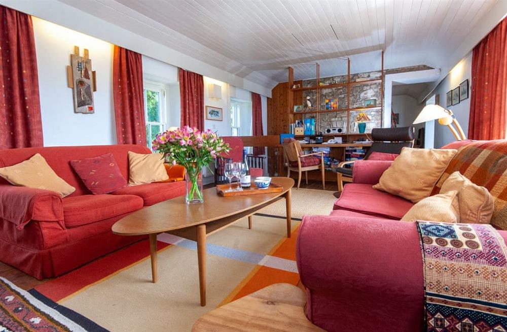 The living area at Druidston Old Farmhouse in Druidston Haven, Pembrokeshire, Dyfed