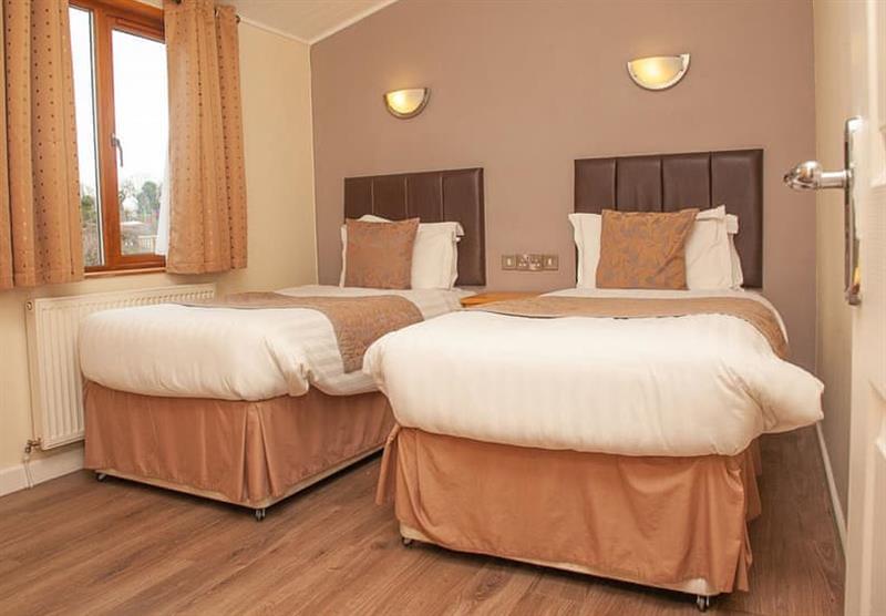 Bedrooms in the Lodge 3 Standard at Drummhor Holiday Park in Musselburgh, East Lothian