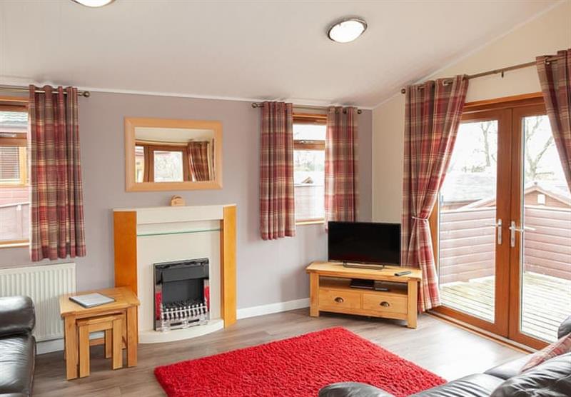 The living room in the Lodge 3 Standard at Drummhor Holiday Park in Musselburgh, East Lothian