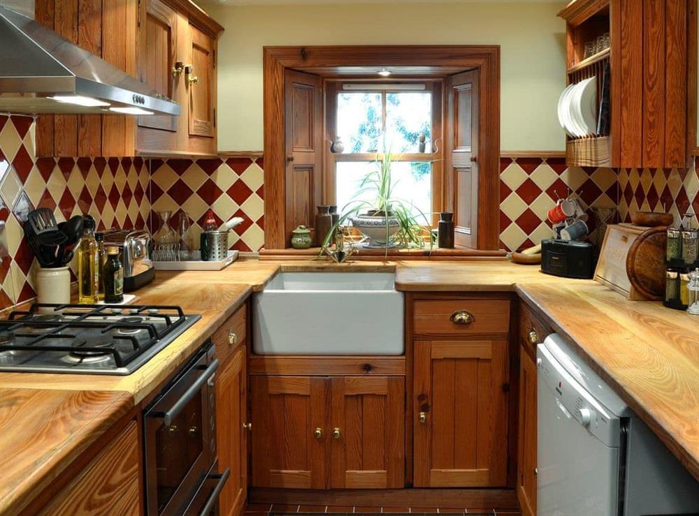 Well-equipped kitchen at Drumniall Cottage in Dinnet, near Aboyne, Aberdeenshire