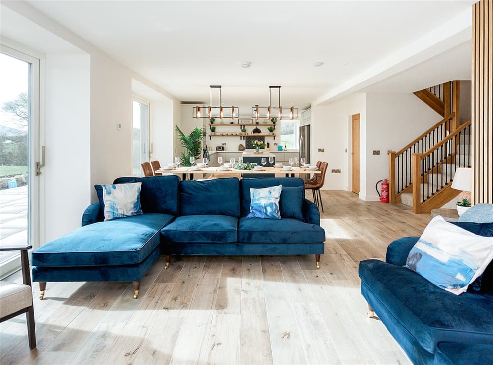 Open plan living space at Disdow House, 