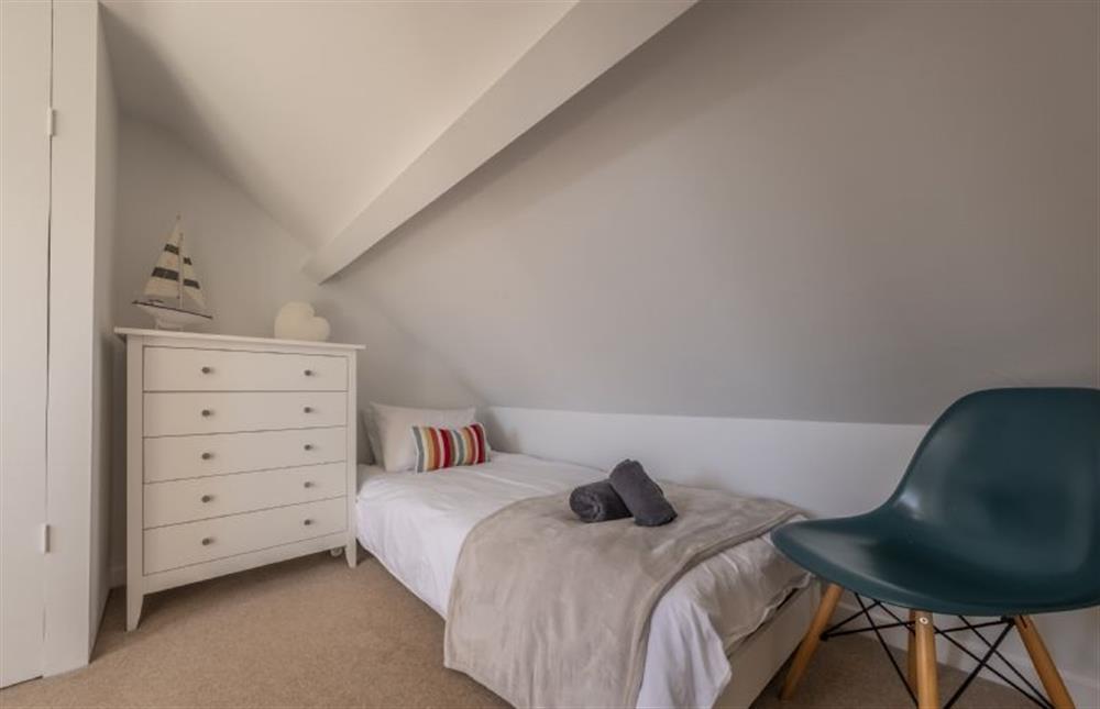 Bedroom four with low level 3’ twin beds at Duffields House, Brancaster near Kings Lynn