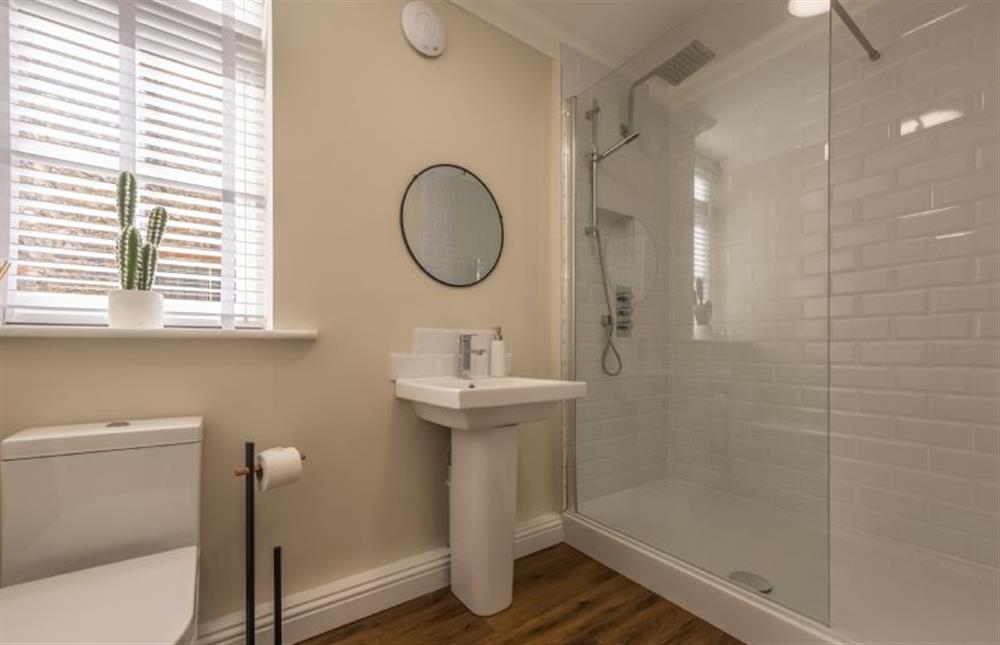 Shower room with large walk-in shower at Duffields House, Brancaster near Kings Lynn