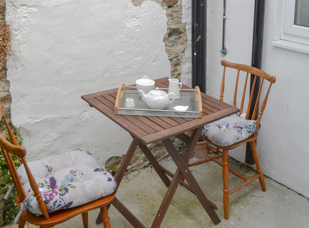 Sitting-out-area at Duke Street in Lostwithiel, Cornwall