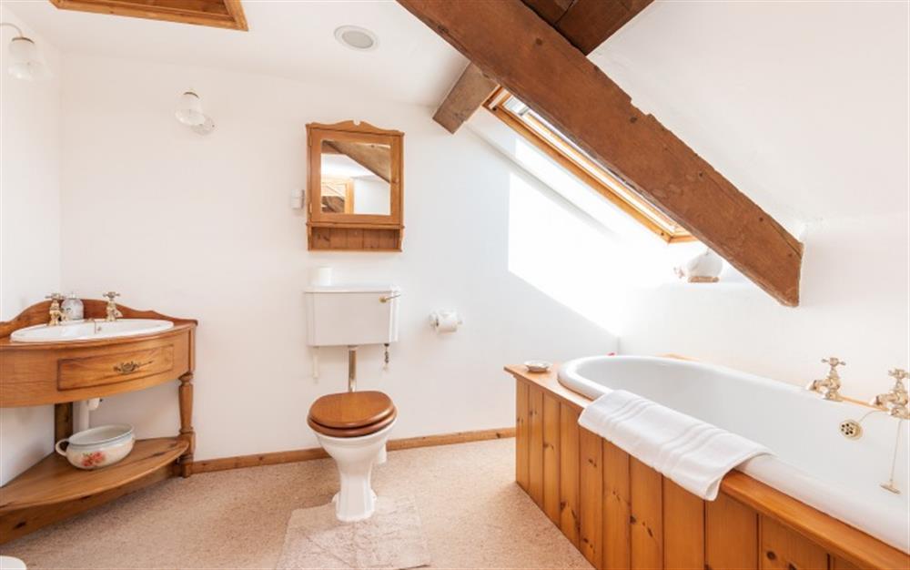 the master en suite tucked in the eaves at Duncombe Barn in Sherford