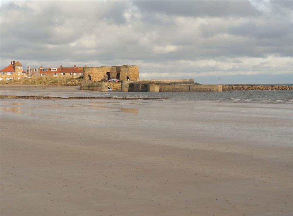 Wide sandy local beaches at Dune View in Beadnell, near Alnwick, Northumberland