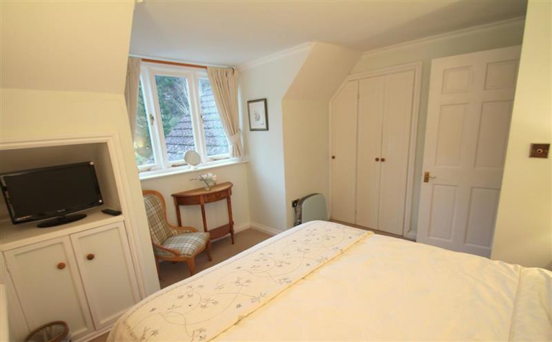 This is the bedroom at Dunkery Apartment, Porlock