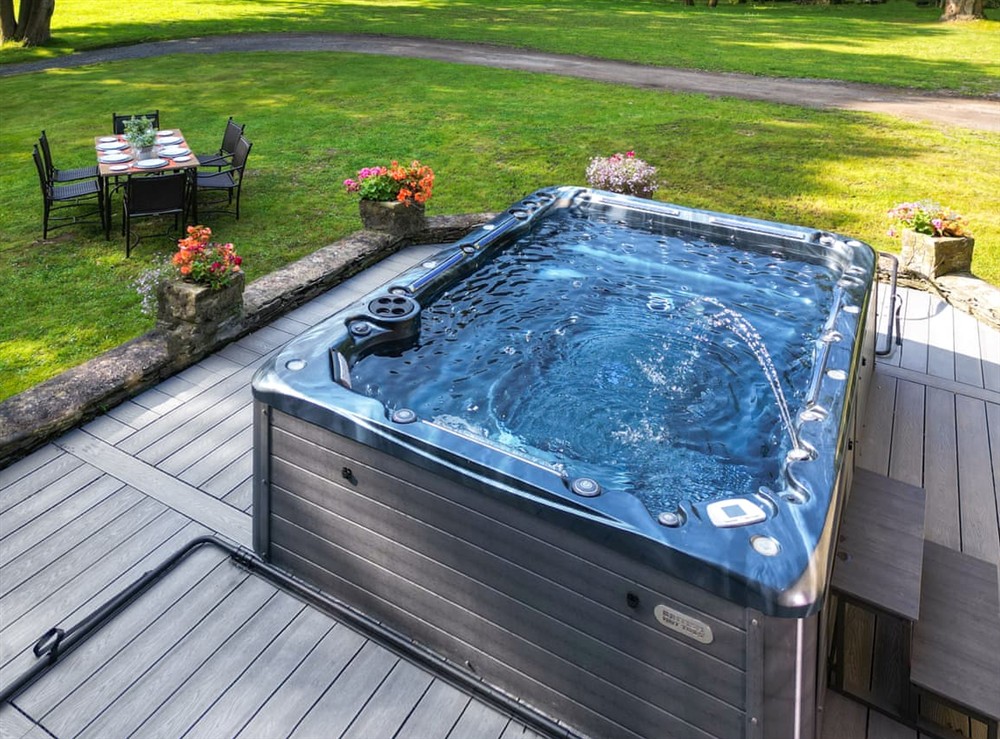 Hot tub at Dunningwell Hall in Broughton-in-Furness, Cumbria
