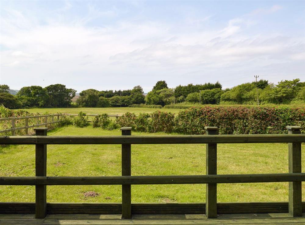 Lovely view over the garden at Dunns Meadow in Llanrhidian, near Swansea, West Glamorgan