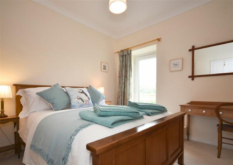 One of the 2 bedrooms at Dunrovin, Beadnell