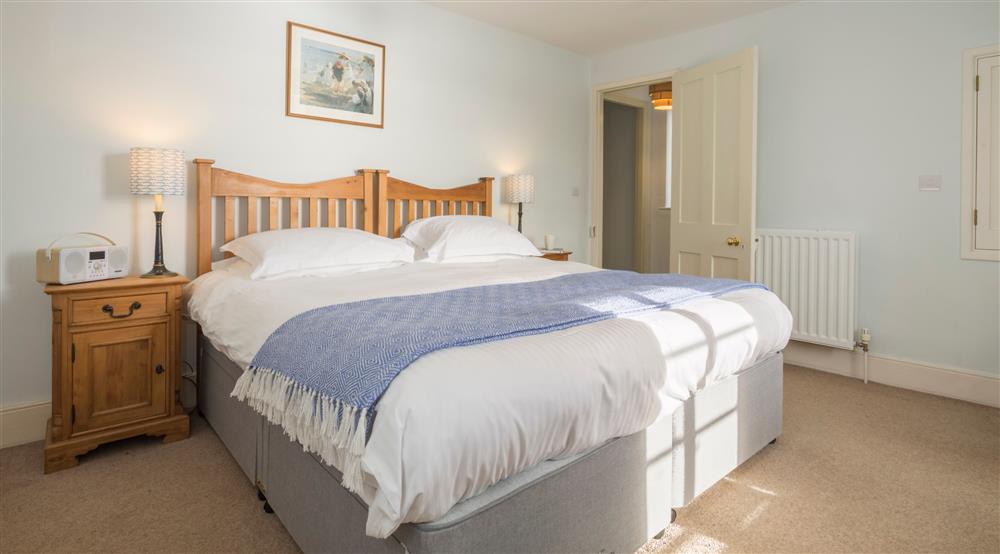 The double bedroom at Durgan Beach Cottage in Falmouth, Cornwall