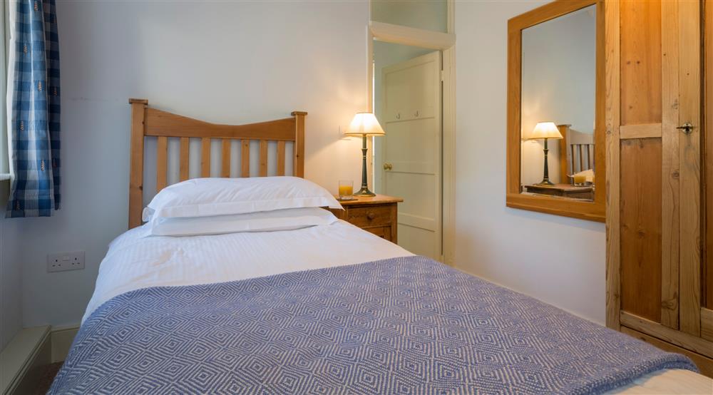 The single bedroom at Durgan Beach Cottage in Falmouth, Cornwall