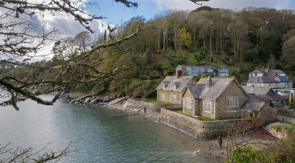 A view of the village and Durgan Old School House, Cornwall at Durgan Old School House in Falmouth, Cornwall