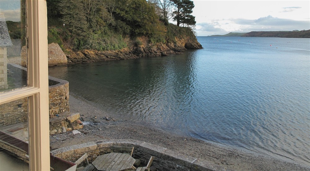 View from a window at Durgan Quay Cottage in Falmouth, Cornwall