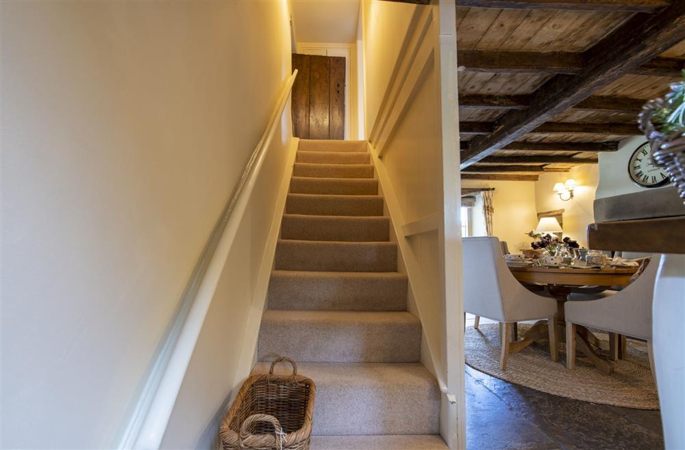 Stairs from the dining room leading to the first floor at Duxey Cottage, Nr Masham, Ripon