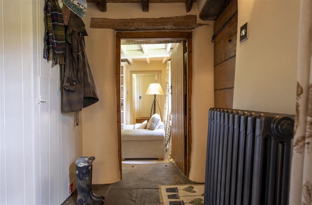 The welcoming hallway of Duxey Cottage, Yorkshire at Duxey Cottage, Nr Masham, Ripon