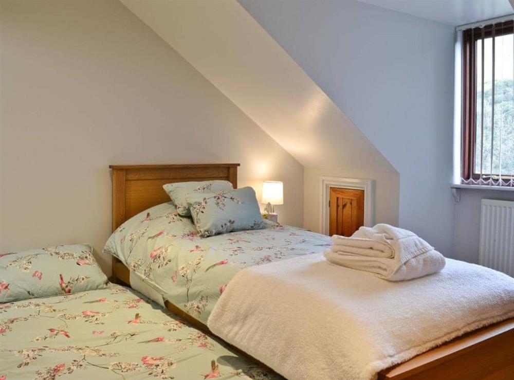 Single bedroom with additional single mattress at Dyffryn Haidd in Llanafan, near Aberystwyth, Dyfed