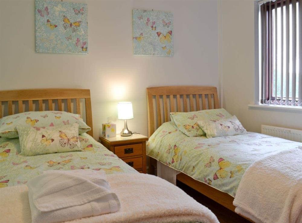 Twin bedroom at Dyffryn Haidd in Llanafan, near Aberystwyth, Dyfed