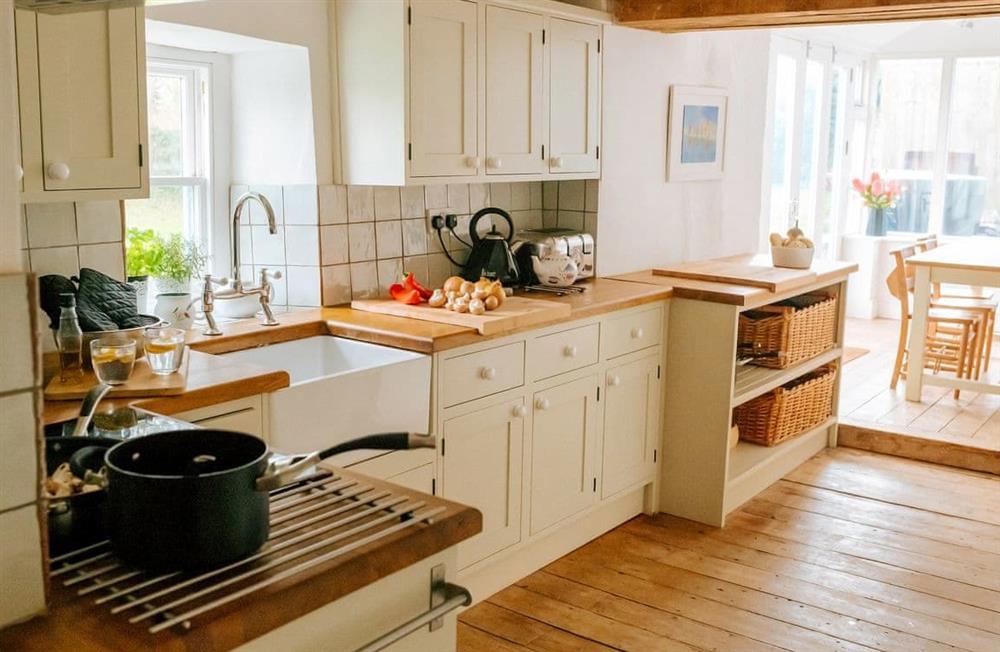 Kitchen at Dylans View in Llansteffan, near Laugharne, Carmarthenshire, Dyfed