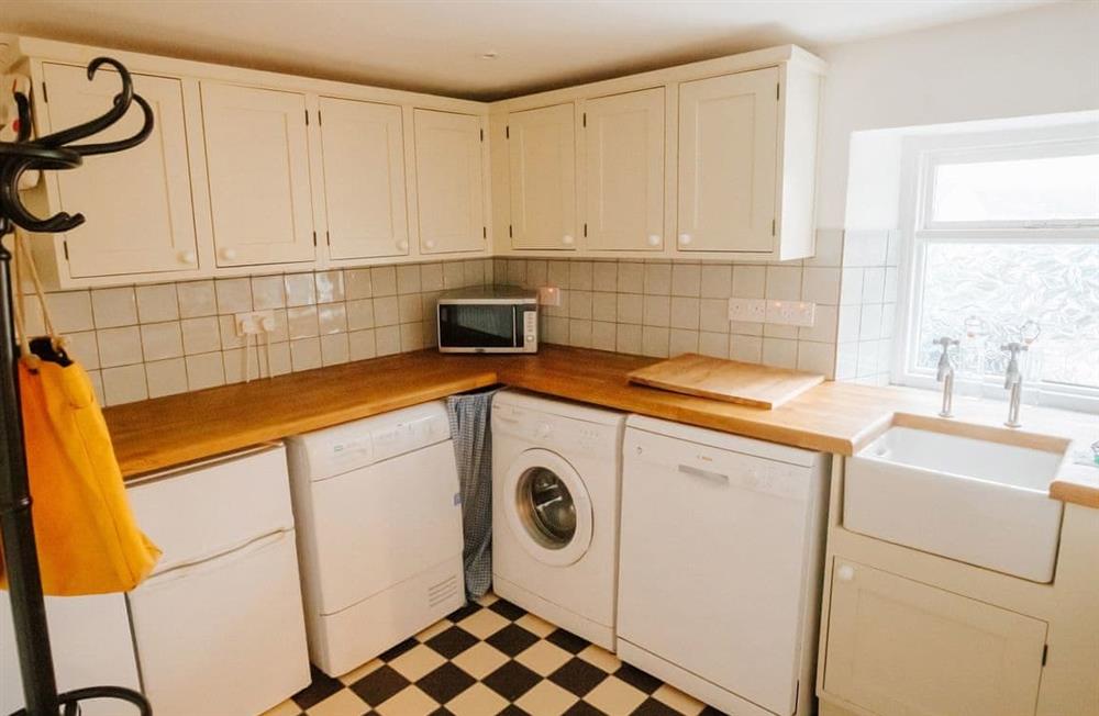 This is the kitchen at Dylans View in Llansteffan, near Laugharne, Carmarthenshire, Dyfed