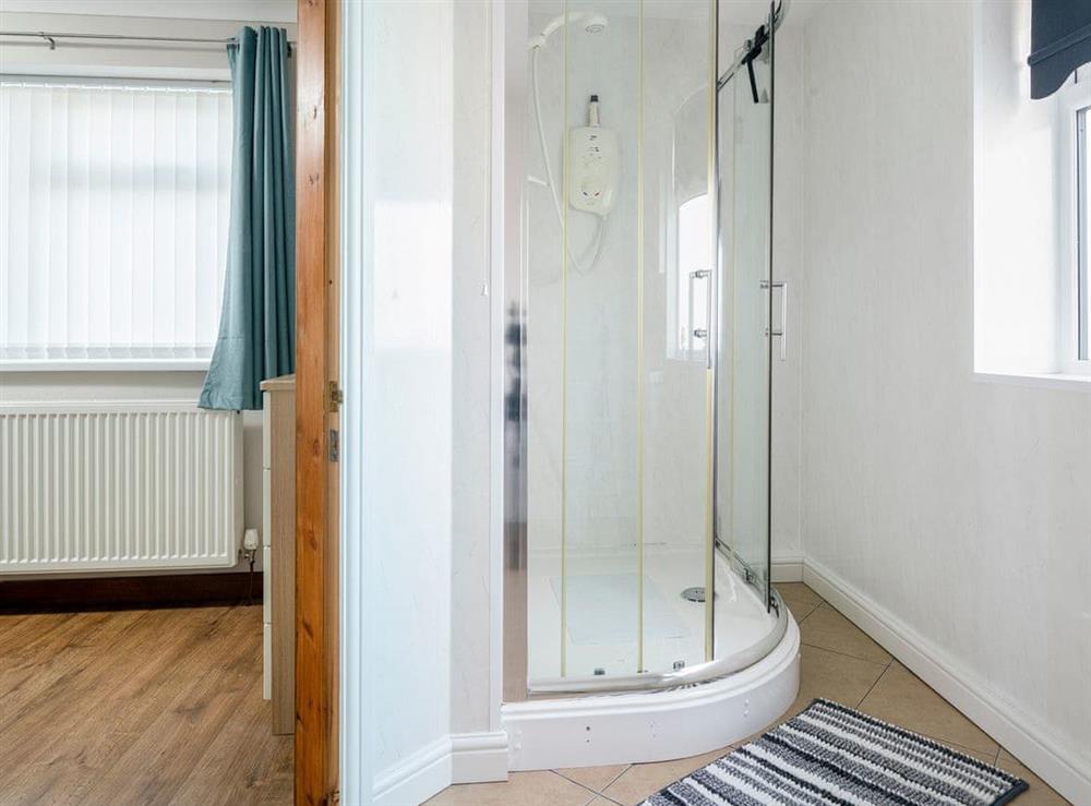 En-suite shower room at Dylmor in Benllech , North Wales, Gwynedd