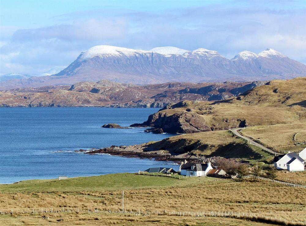 Wonderful far reaching views of north west Sutherland’s rugged landscape at Eagle Cottage in near Culkein, Northern Highlands, Sutherland