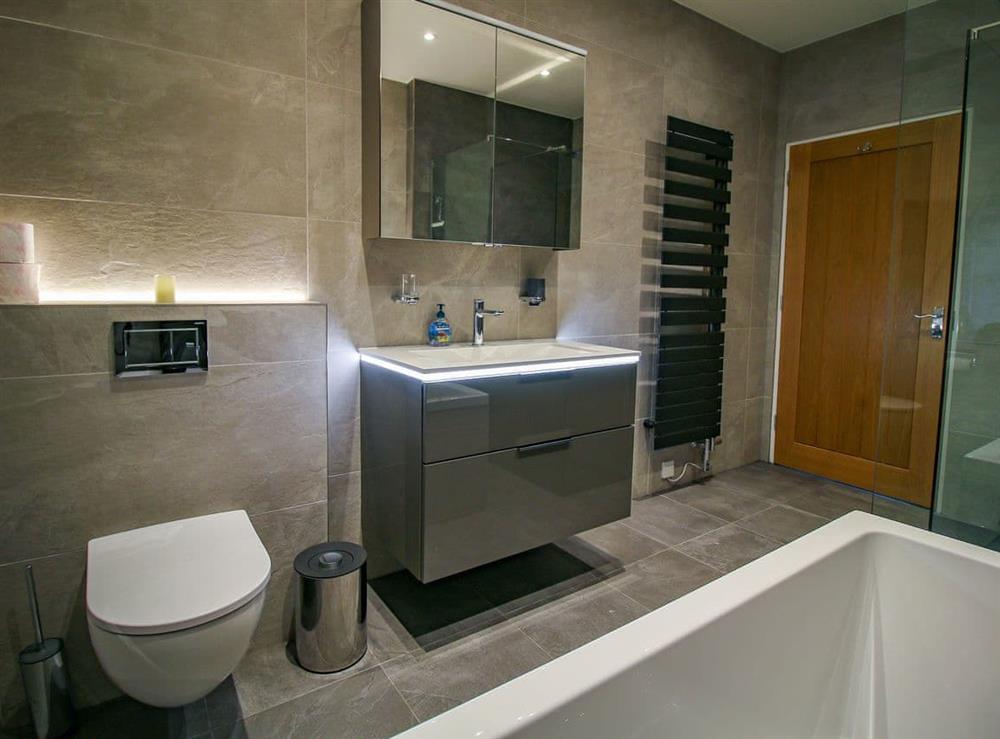House bathroom with walk-in shower (photo 3) at Easedale Corner in Grasmere, near Ambleside, Cumbria
