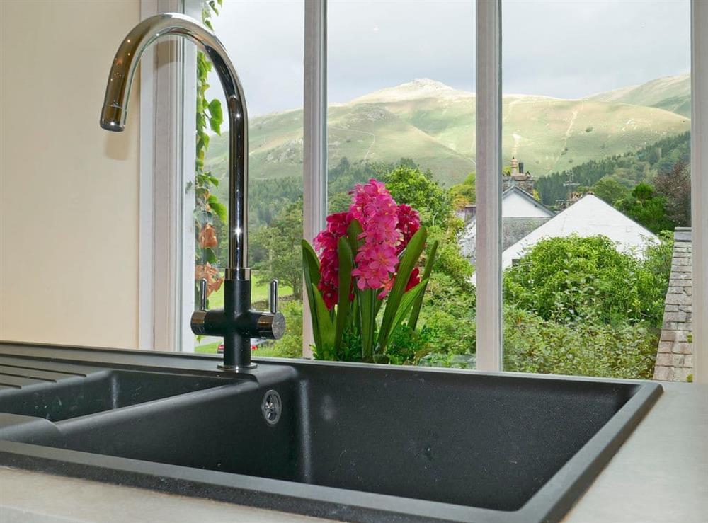 Stunning views from kitchen at Easedale Corner in Grasmere, near Ambleside, Cumbria